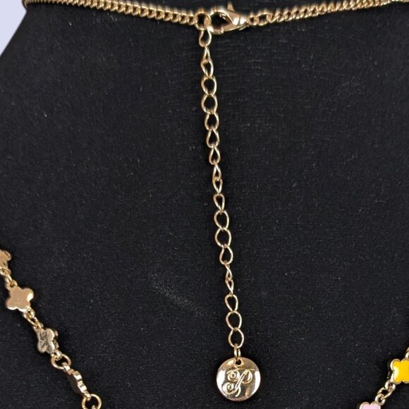 Colourful Enamel Link Dangling Necklace - Picture 4 of 5